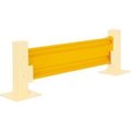 Global Equipment Protective Steel Rail Barrier, 4'L, Yellow 436724 (R-4)